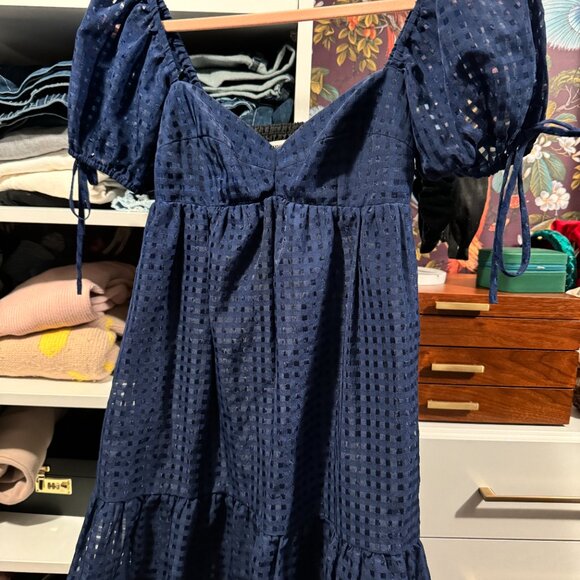 Amanda Uprichard Sicily Dress Navy Blue - Picture 3 of 8